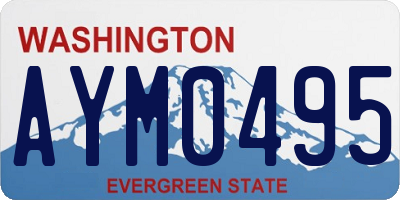 WA license plate AYM0495