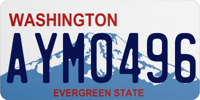 WA license plate AYM0496