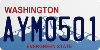 WA license plate AYM0501