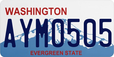 WA license plate AYM0505