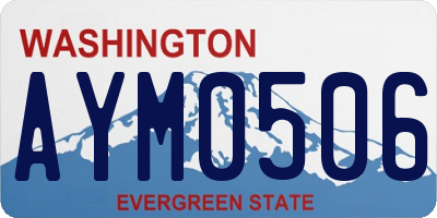 WA license plate AYM0506