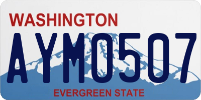WA license plate AYM0507