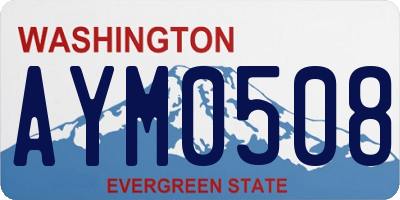 WA license plate AYM0508