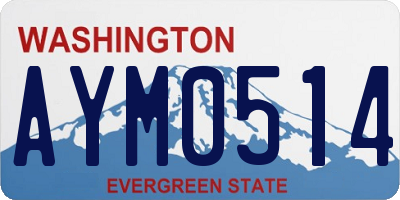 WA license plate AYM0514