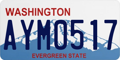 WA license plate AYM0517