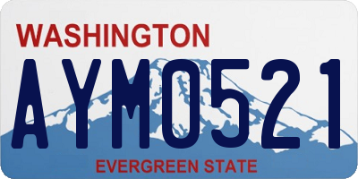 WA license plate AYM0521