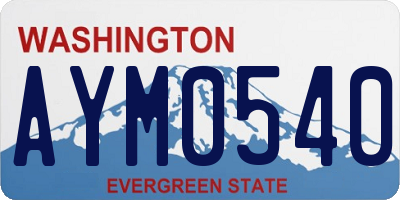 WA license plate AYM0540