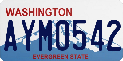 WA license plate AYM0542