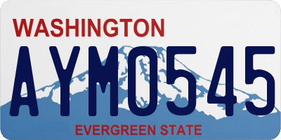 WA license plate AYM0545