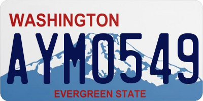 WA license plate AYM0549