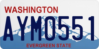 WA license plate AYM0551