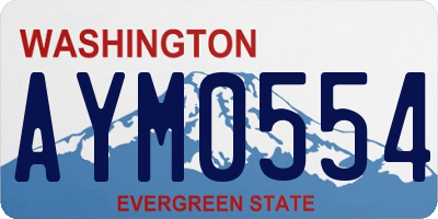 WA license plate AYM0554