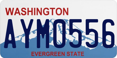 WA license plate AYM0556