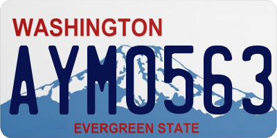 WA license plate AYM0563