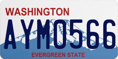 WA license plate AYM0566
