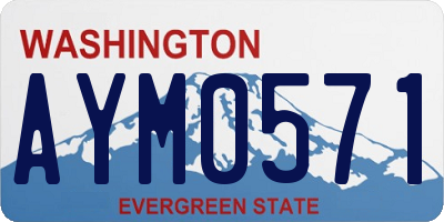 WA license plate AYM0571