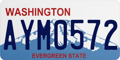WA license plate AYM0572