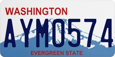 WA license plate AYM0574