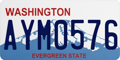WA license plate AYM0576