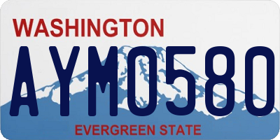 WA license plate AYM0580