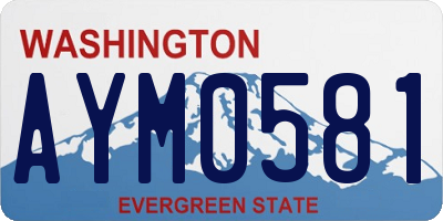 WA license plate AYM0581