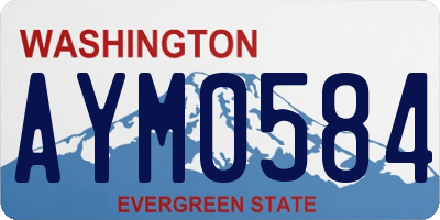 WA license plate AYM0584