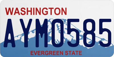 WA license plate AYM0585