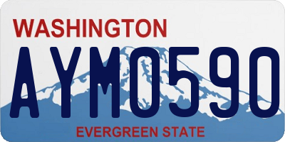 WA license plate AYM0590