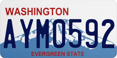 WA license plate AYM0592
