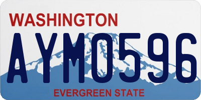 WA license plate AYM0596