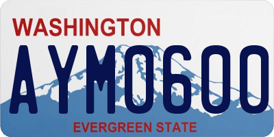 WA license plate AYM0600