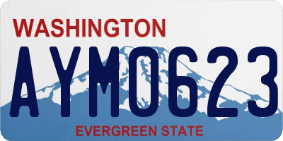WA license plate AYM0623