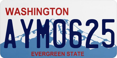 WA license plate AYM0625