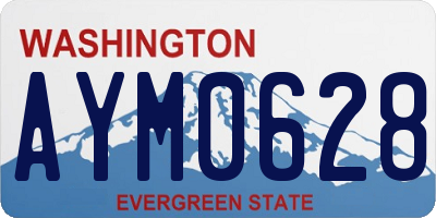 WA license plate AYM0628