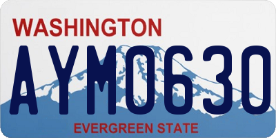 WA license plate AYM0630