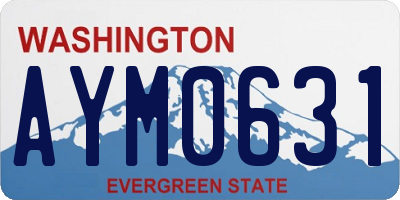 WA license plate AYM0631