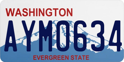 WA license plate AYM0634