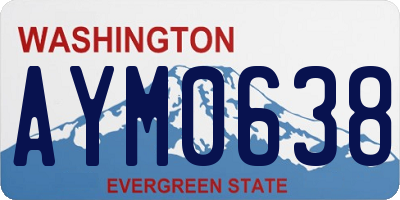 WA license plate AYM0638