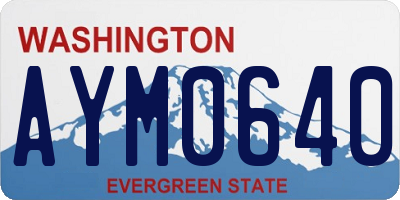 WA license plate AYM0640