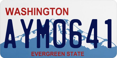 WA license plate AYM0641