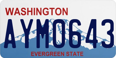 WA license plate AYM0643