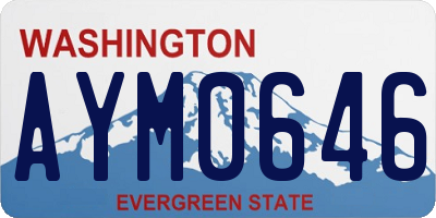 WA license plate AYM0646