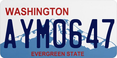 WA license plate AYM0647