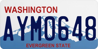 WA license plate AYM0648