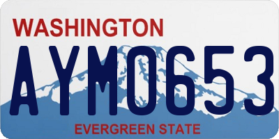 WA license plate AYM0653
