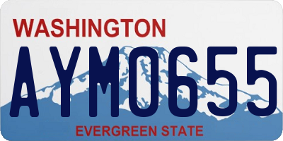 WA license plate AYM0655