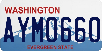 WA license plate AYM0660