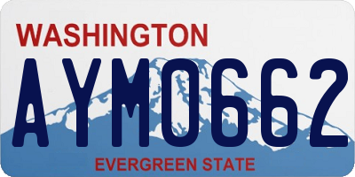WA license plate AYM0662