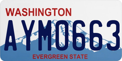 WA license plate AYM0663