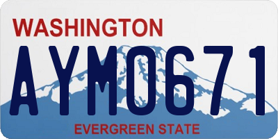 WA license plate AYM0671